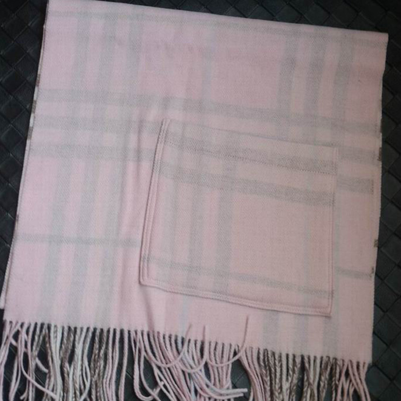 Soft Wool Scarves Pink Plaid Fall Pashmina Scarf